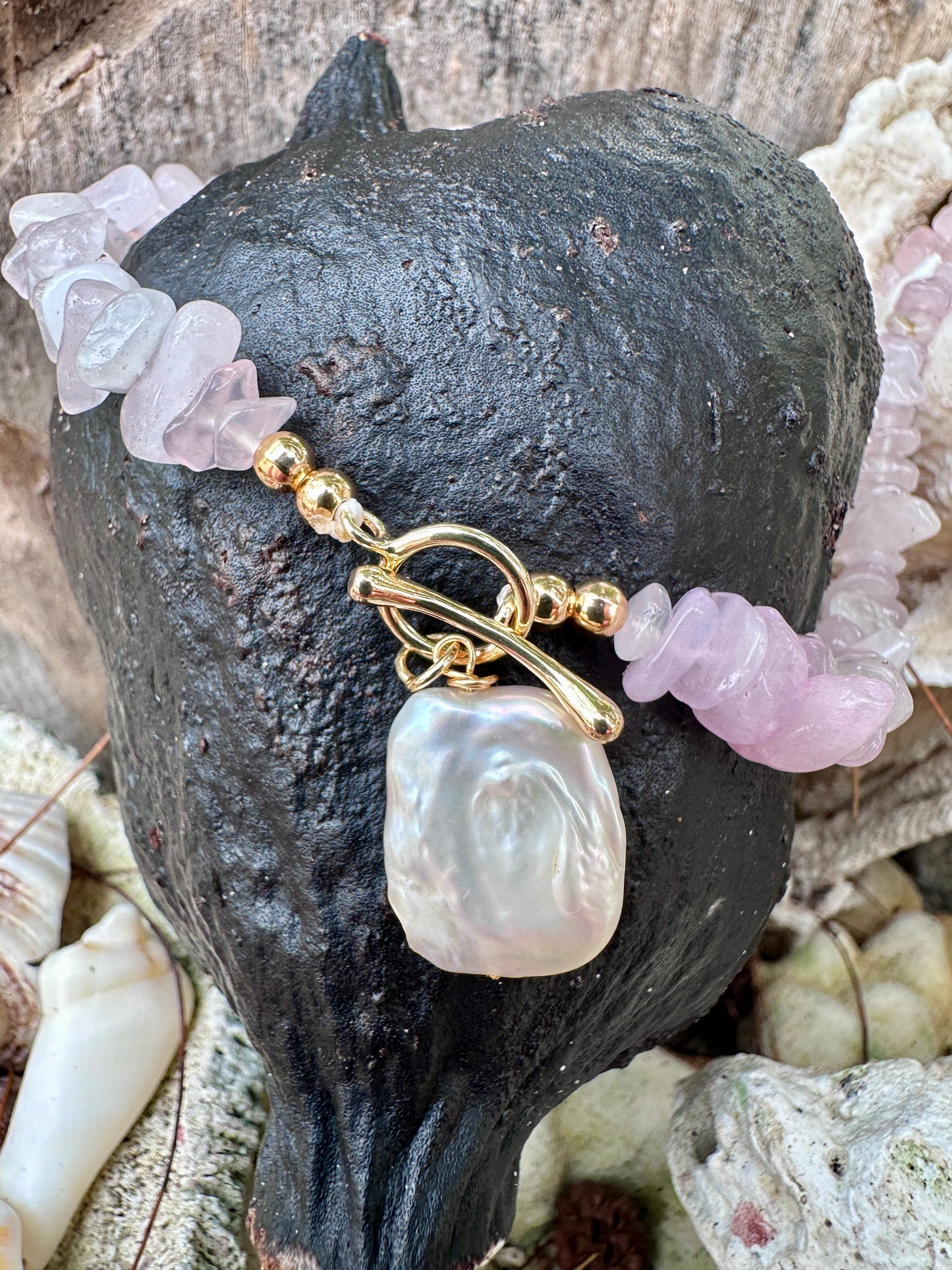 Soft Heart Rose Quartz Necklace